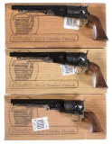 Three F.LLI Pietta Reproduction Percussion Revolvers w/ Boxes