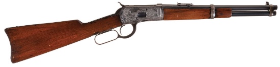 Engraved Winchester Model 1892 Lever Action Trapper Saddle Ring