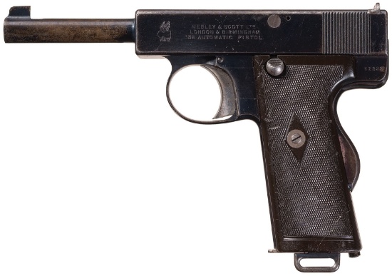 Rare Webley & Scott Model 1910 .38 ACP Semi-Automatic Pistol