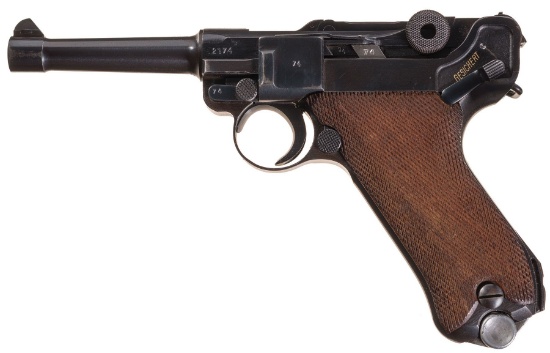 Mauser 1941 "Eagle/L" Nazi Police Luger, w/Ex.Mag & Holster