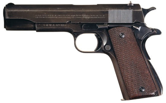 Colt Super 38 Pistol Factory Inscribed to T&WA Pilot