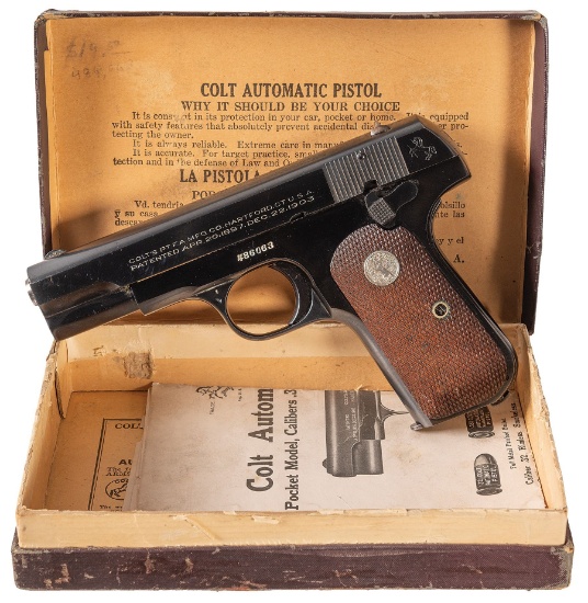 Excellent Colt Model 1903 Pocket Hammerless Semi-Automatic Pisto
