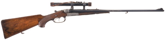 Engraved Robert Hubner Double Rifle with Scope