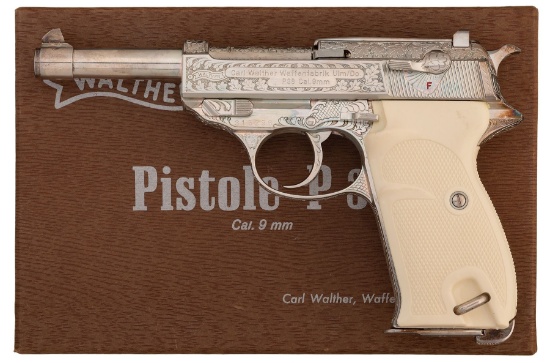 Factory Engraved Silver Plated Walther/Interarms P.38 Semi-Auto