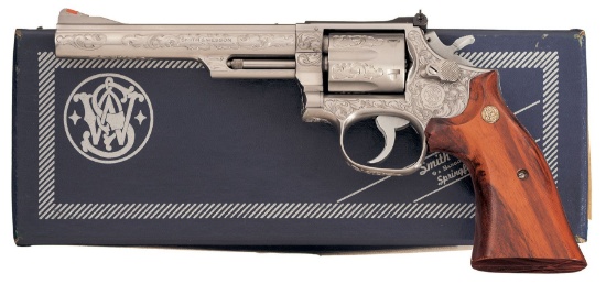 Factory Engraved S&W Model 66-1 Revolver, Box, Letter
