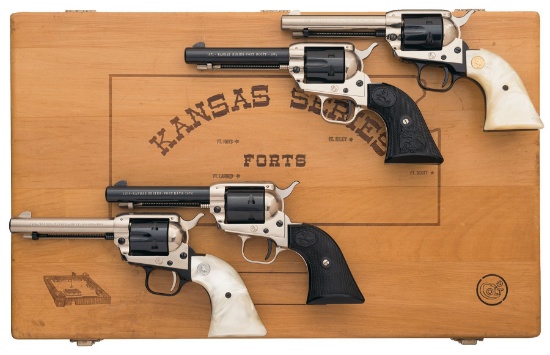 Set of Four Kansas "Forts" Series Colt Frontier Revolvers