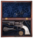 Colt 1849 Pocket Revolver with Rare Pearl Grips and Kidder Case