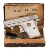 Colt Model 1908 Vest Pocket Hammerless Pistol Pearl Grips