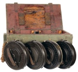 Cased Set of Four 100-Round BREN Gun Magazines with Tools
