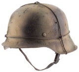 Nazi Model 42 Stahlhelm with Tri-Color Field Camouflage Upgrades