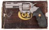 Stainless Colt Python Double Action Revolver with Factory Letter