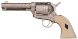 Engraved Nickel Colt Second Generation Revolver