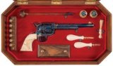 Cased Dwain R. Wright Master Engraved Gold Inlaid Revolver