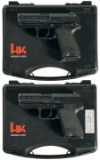 Two Cased Heckler & Koch USP Compact Semi-Automatic Pistols
