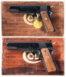 Two Colt Semi-Automatic Pistols with Boxes