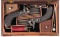 Cased Pair of Engraved W. Mills Percussion Over/Under Pistols