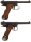 Two Japanese Type 14 Nambu Pistols, w/Ex. Mags, Holsters