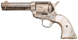 Colt 44-40 SAA, Engraved, Silver Plated, Steer Head Grips