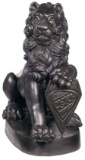 Lively and Life Like Pair of Sitting Heraldic Lions by Barye