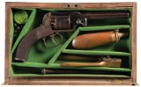Cased English Self-Cocking Revolver with Accessories