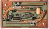 Cased Pair of Belgian Dueling Pistols