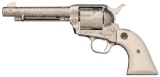 Factory Engraved Nickel Colt Single Action Army Revolver