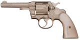 Engraved Colt Army Special Revolver with Carved Pearl Grips