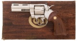 Nickel Colt Python Double Action Revolver with Box