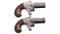 Pair of National Arms Co. Derringers with Scarce Short Barrels