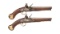 Two British 1756/77 Sea Service Pattern Flintlock Pistols