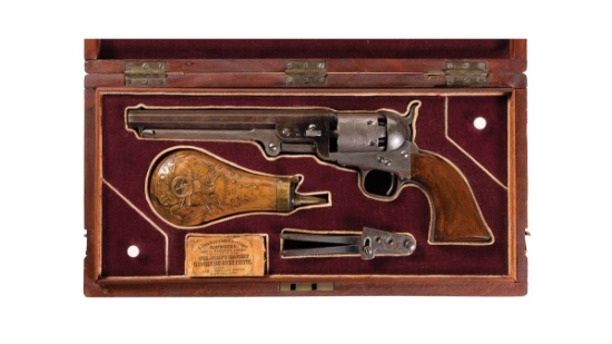 Colt London Model 1851 Navy Percussion Revolver in Case