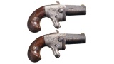 Pair of National Arms Co. Derringers with Scarce Short Barrels
