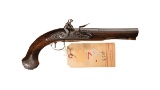 Engraved I. Parr Flintlock Officer's Pistol with Smithsonian Tag
