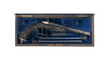 Cased Flobert Type Parlor Pistol Marked for Caron of Paris