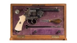 Cased Engraved/Inlaid Levaux Double Action Revolver