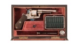 Cased Engraved Double Action Pinfire Revolver with Ammunition