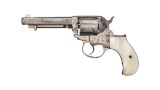 Engraved Antique Colt Model 1877 Thunderer Revolver, Pearl Grips