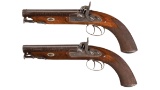 Pair of Beckwith Percussion Howdah Pistols