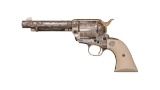 Engraved Silver Colt Second Generation SAA Revolver