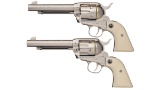 Cased Pair of One of One Thousand Ruger New Vaquero Revolvers