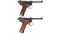 Two Nagoya Type 14 Nambu Pistols w/Matching Mags