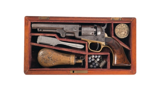 Cased Factory Engraved Colt Model 1849 Pocket Revolver