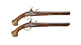 Pair of Early 18th Century Flintlock Holster Pistols