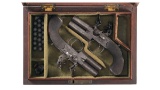 Pair of W. Parker Tap Action Boxlock Flintlock Pistols