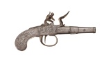 Engraved H. Petitjean All Metal Flintlock Pocket Pistol