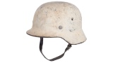 German 1935 Pattern Stahlhelm with White Paint Finish