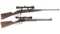 Two Lever Action Rifles w/ Scopes