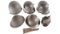 Group of Six Assorted Military Helmets and Luger Style Stock