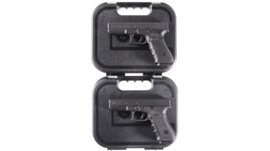 Two Glock Model 22 Semi-Automatic Pistols w/ Cases