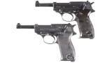 Two P38 Semi-Automatic Pistols